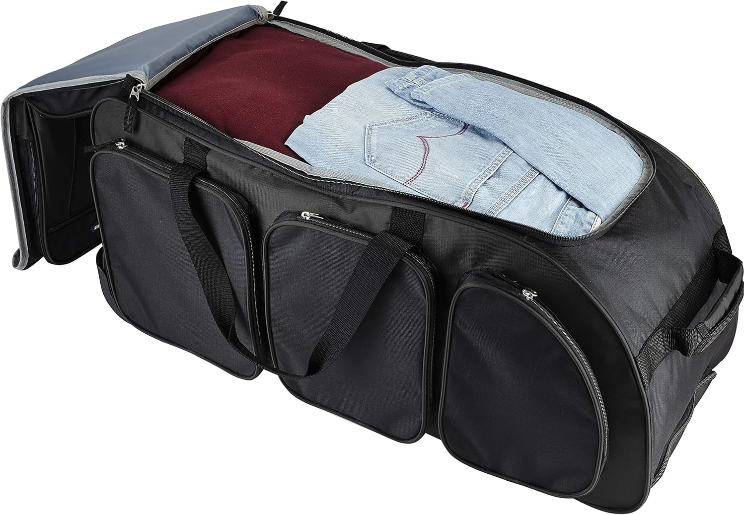 Travelers Club Xpedition 30 Inch Multi-Pocket Upright Rolling Duffel Bag - Image 3