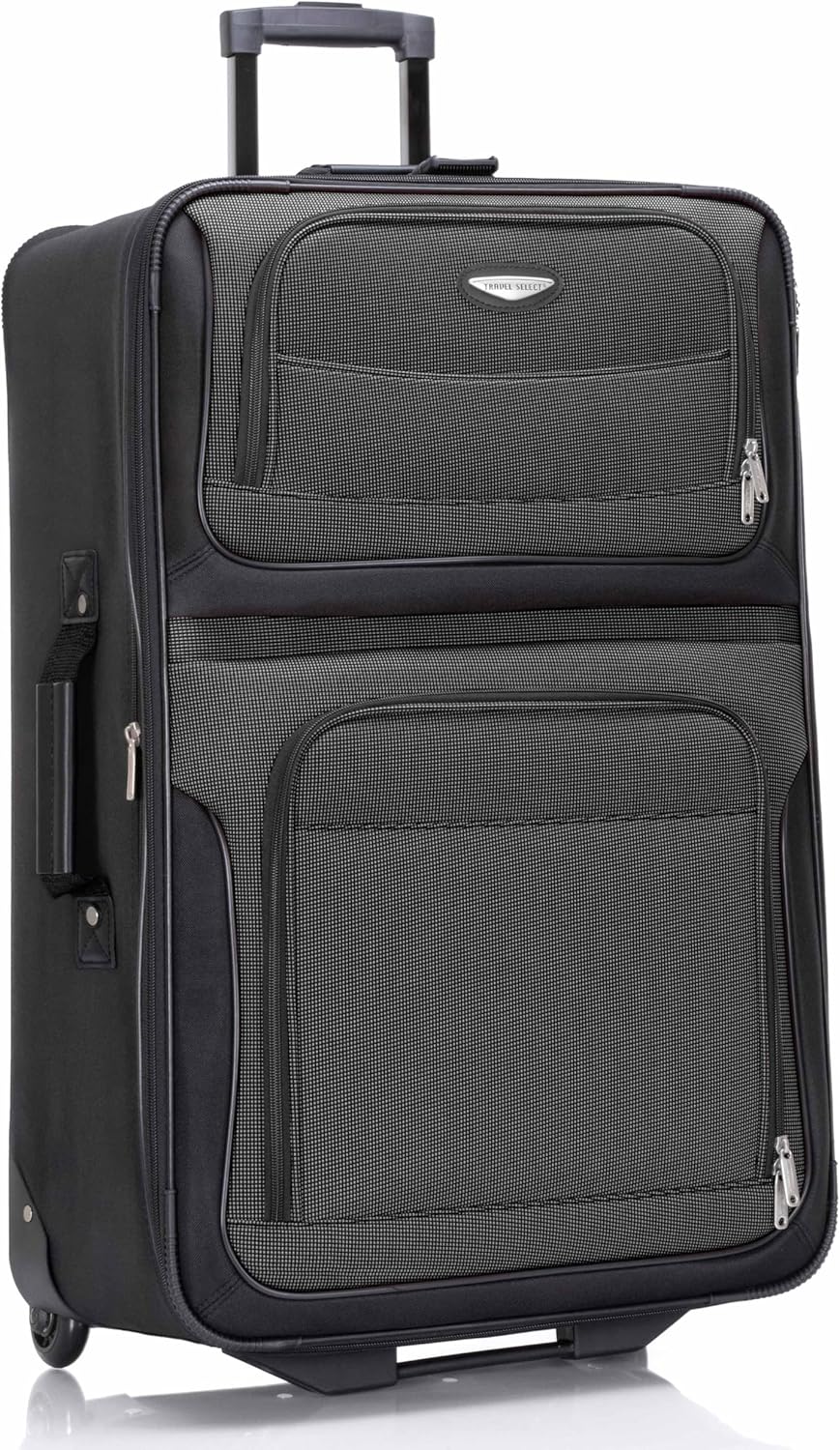 Travel Select Amsterdam 29-Inch Softside Expandable Rolling Upright Luggage, Lightweight 2-Wheel Check-In Suitcase with Push-Button Handle, Gray - Image 2