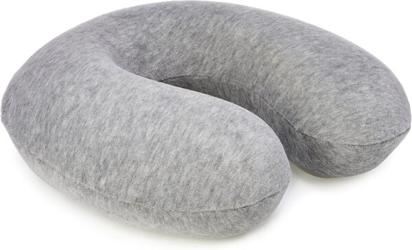 Amazon Basics Memory Foam Semicircular Neck Pillow, Grey - Image 4