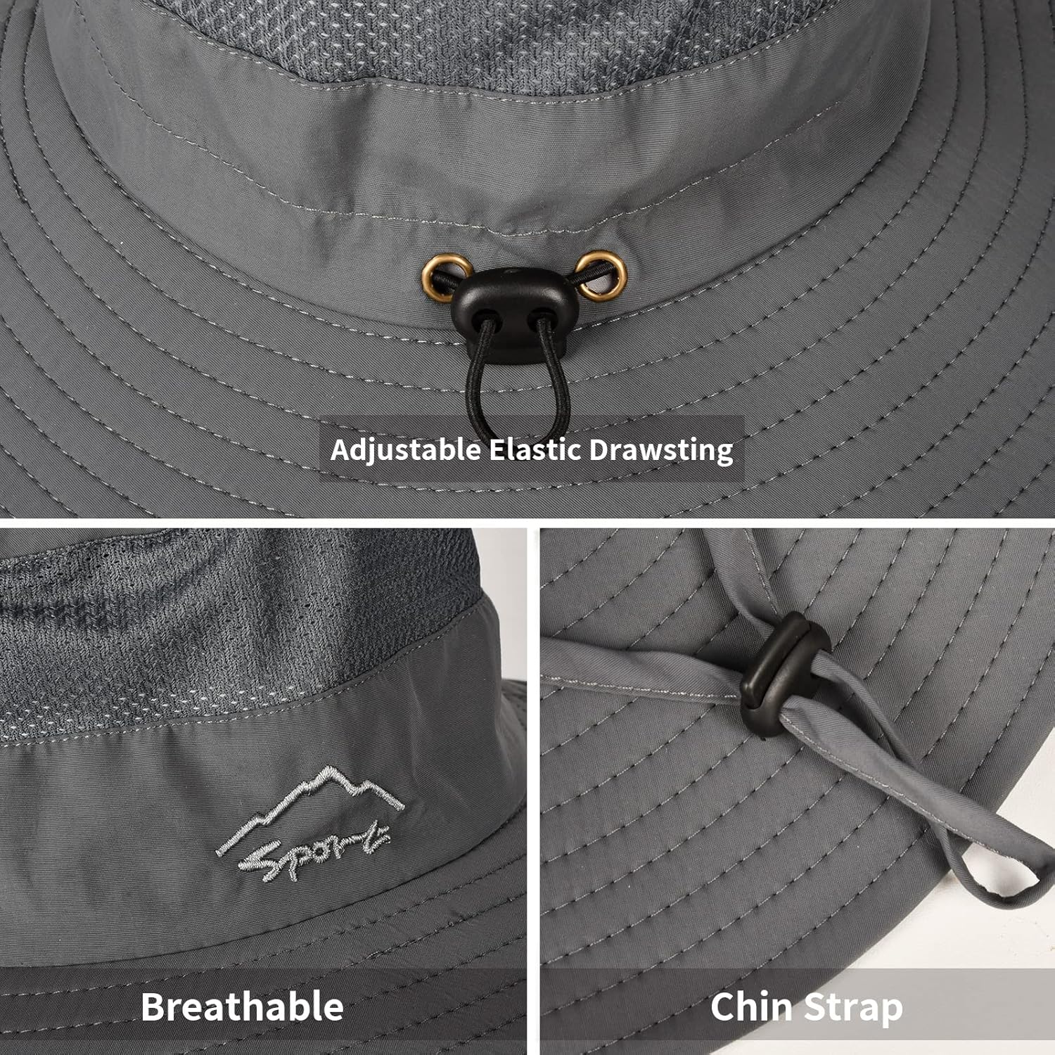 Sun Hats for Men Women Fishing Hat UPF 50+ Breathable Wide Brim Summer UV Protection Hat - Image 3