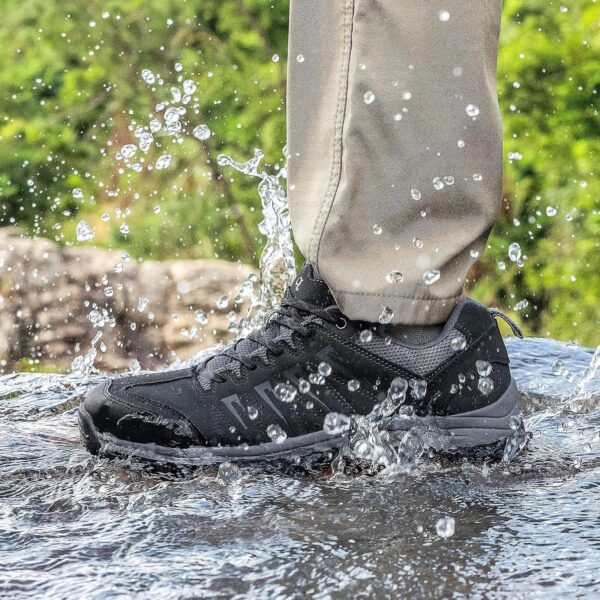 OL OUTJET LEGEND Men's Waterproof Hiking Shoes Leather Comfortable Lightweight Anti-Slip Outdoor Walking Work Sneakers - Image 6