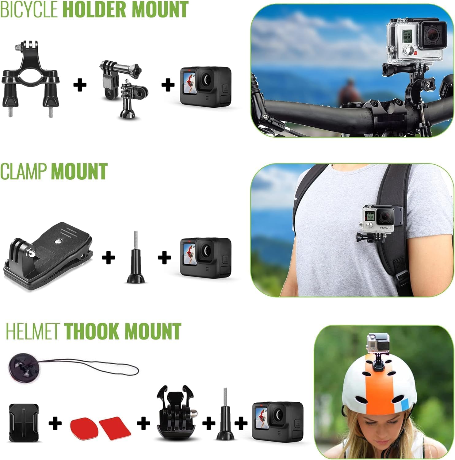 GoPro HERO12 (Hero 12) Black - Waterproof Action Camera with 5.3K HDR Video, 27MP Photos, 1/1.9" Image Sensor, Live Streaming, Webcam, Stabilization + 64GB Card & 50 Piece Accessory Kit - Bundle - Image 6