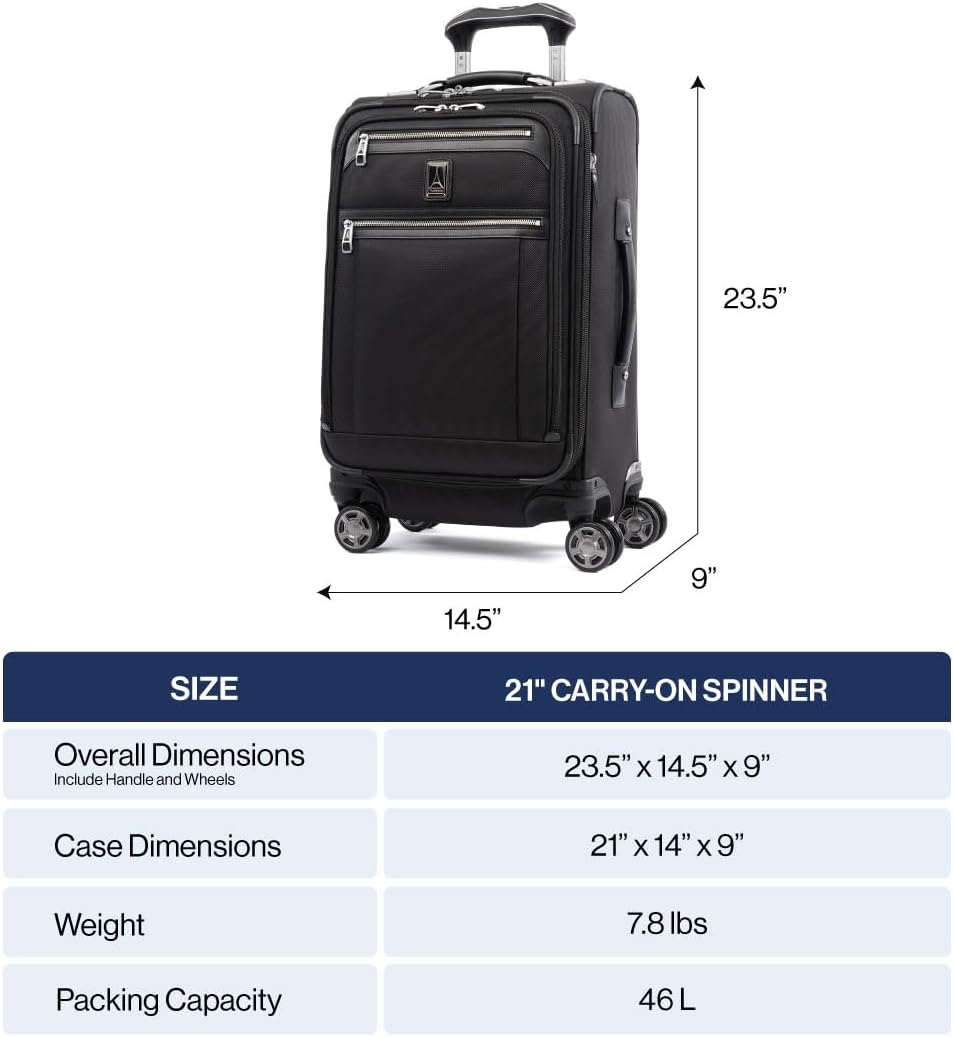 Travelpro Platinum Elite Softside Expandable Carry on Luggage, 8 Wheel Spinner Suitcase, USB Port, Suiter, Men and Women, Vintage Grey, Carry On 21-Inch - Image 7