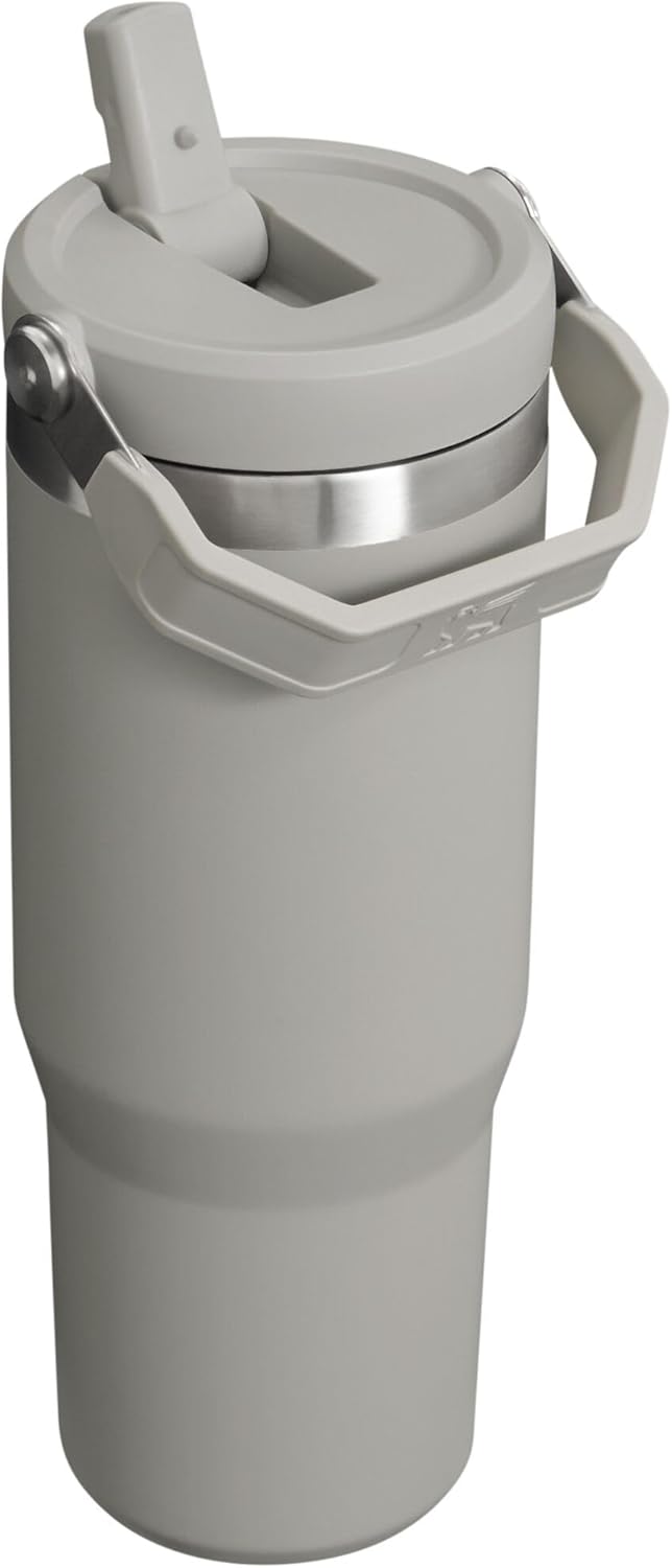 Stanley IceFlow Flip Straw Tumbler with Handle 30 oz | Twist On Lid and Flip Up Straw | Leak Resistant Water Bottle | Insulated Stainless Steel |BPA-Free | Ash - Image 3