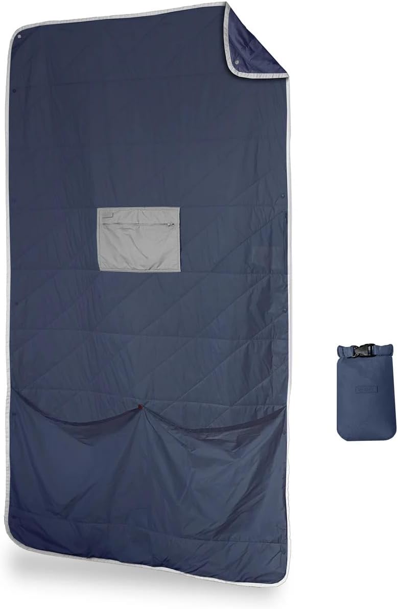 Gravel Layover Travel Blanket – Ultra-Light Compact Blanket for Camping and Outdoor Adventures - Down Alternative Portable Travel Blanket for Layovers & Road Trips (Blue) - Image 2