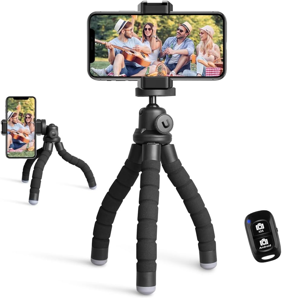 Ubeesize Phone Tripod, Portable and Flexible Tripods with Wireless Remote and Clip, Cell Phone Tripode Stand for Video Recording - Image 2