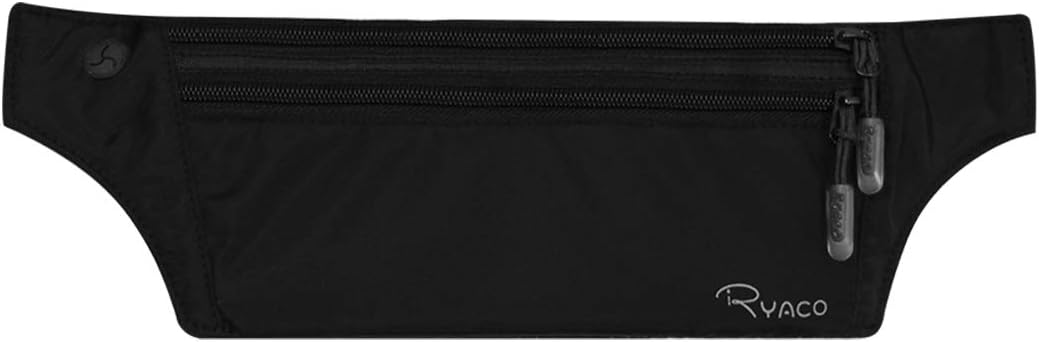 Ryaco Money Belt, Slim Passport Holder RFID Blocking Hidden Wallet Travel Essentials Pouch for Women Men With Adjustable Strap Waist Bag to Protect Cash, Credit Cards and Documents - Image 2