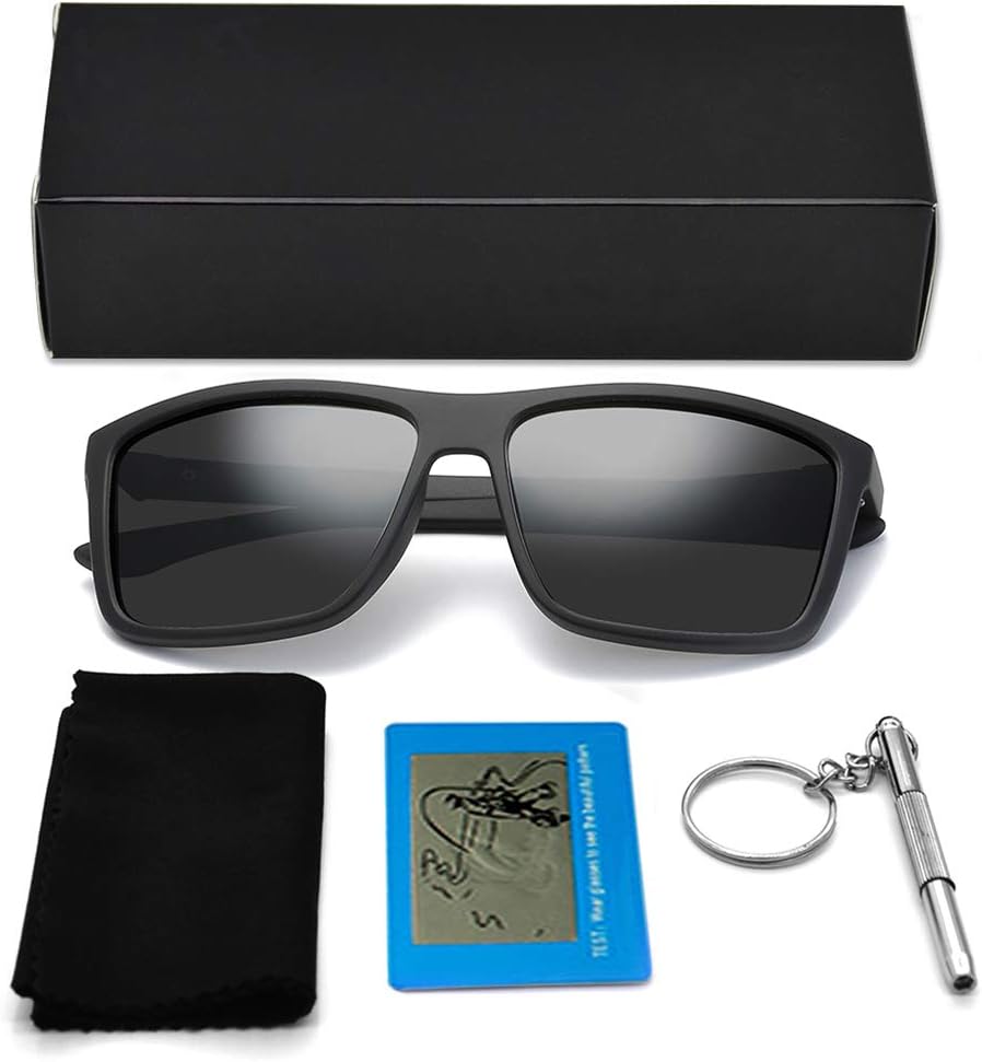 Polarized Sunglasses for Men Driving Mens Sunglasses Rectangular Vintage Sun Glasses for Men/Women - Image 8
