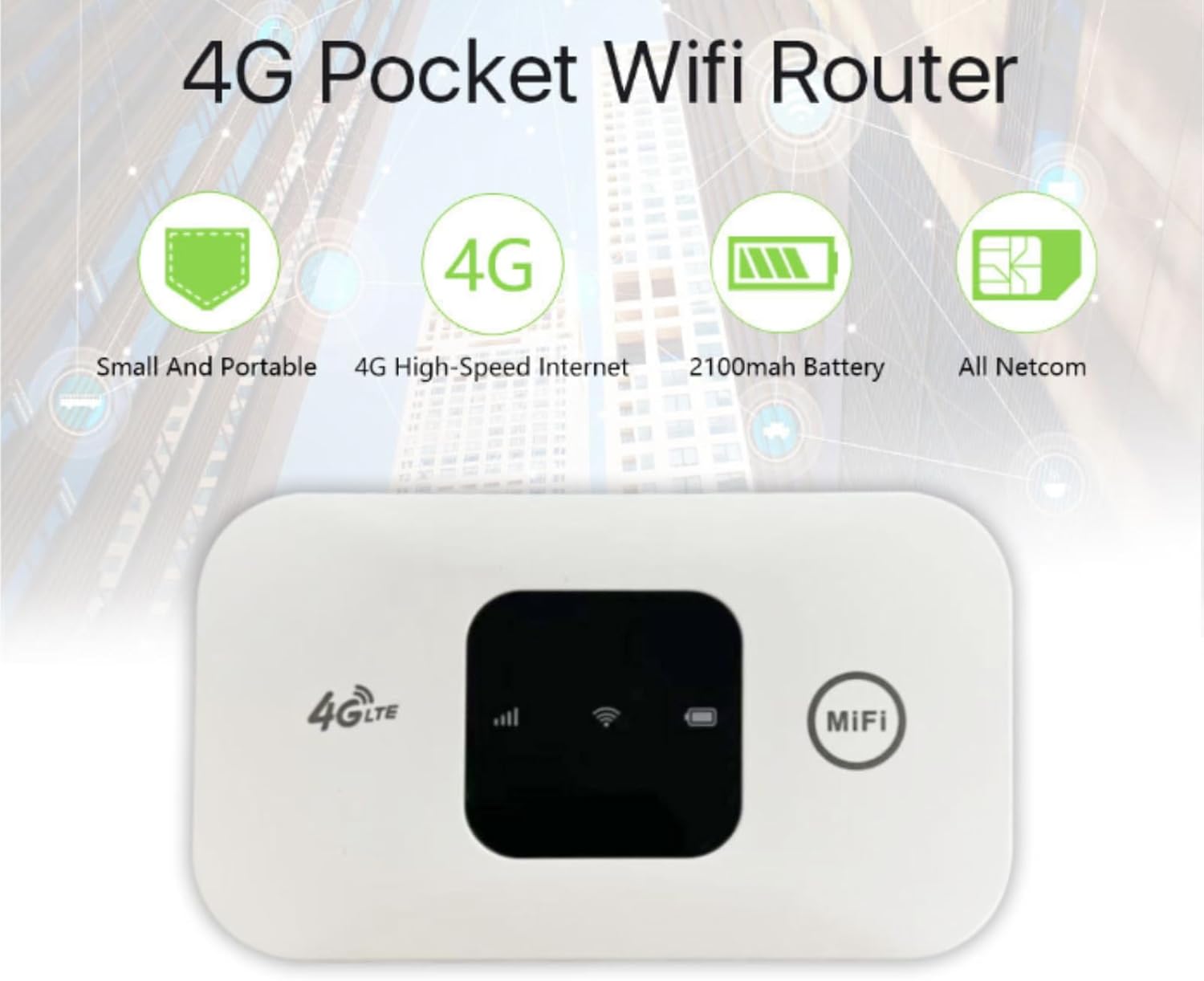 Mobile Hotspot, Portable Travel Router 150Mbps High Speed SIM Card (Not Provide) Hotspot Device 4G Strong Coverage Mobile Internet Router for Car Home Office Travel - Image 2
