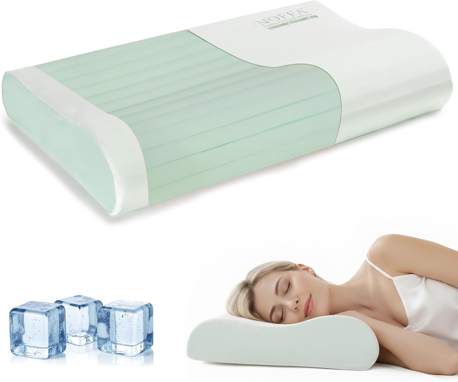 Cervical Neck Pillow for Neck Pain Relief, Contour Memory Foam Pillows, Cooling Ergonomic Pillows for Sleeping Side, Back & Stomach Sleepers, Breathable Bed Pillows Neck Support, Extra Soft - Image 2