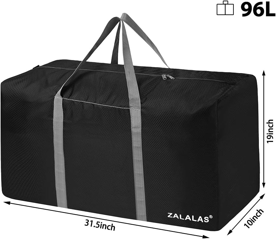 Travel Duffle Bag,96L Extra Large Duffel Bag Lightweight,Waterproof Duffle Bag for Men Women,Black - Image 3