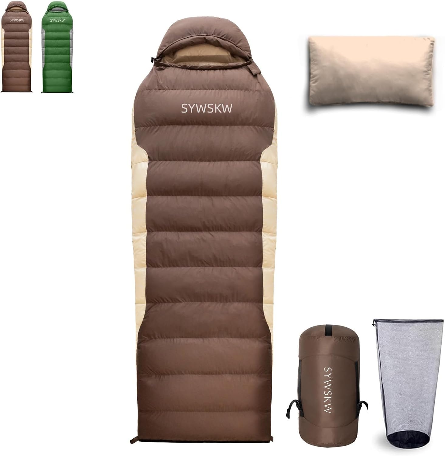 Down Sleeping Bag with Pillow, Ultralight Rectangular Sleeping Bag for Adults, Youth Backpacking,Hiking and Camping Outdoor with YKK Two-Way Zipper 680 FP Down - Image 2