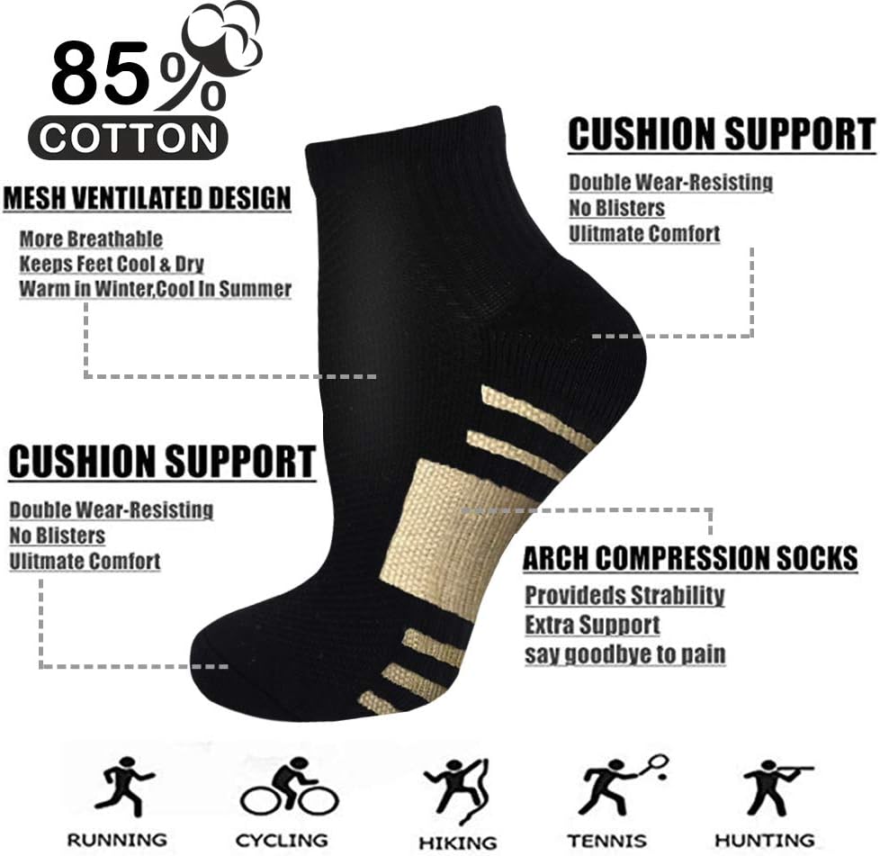 Iseasoo Copper Compression Socks for Men & Women – Plantar Fasciitis Relief, Ankle Support & Circulation – Running & Recovery - Image 5
