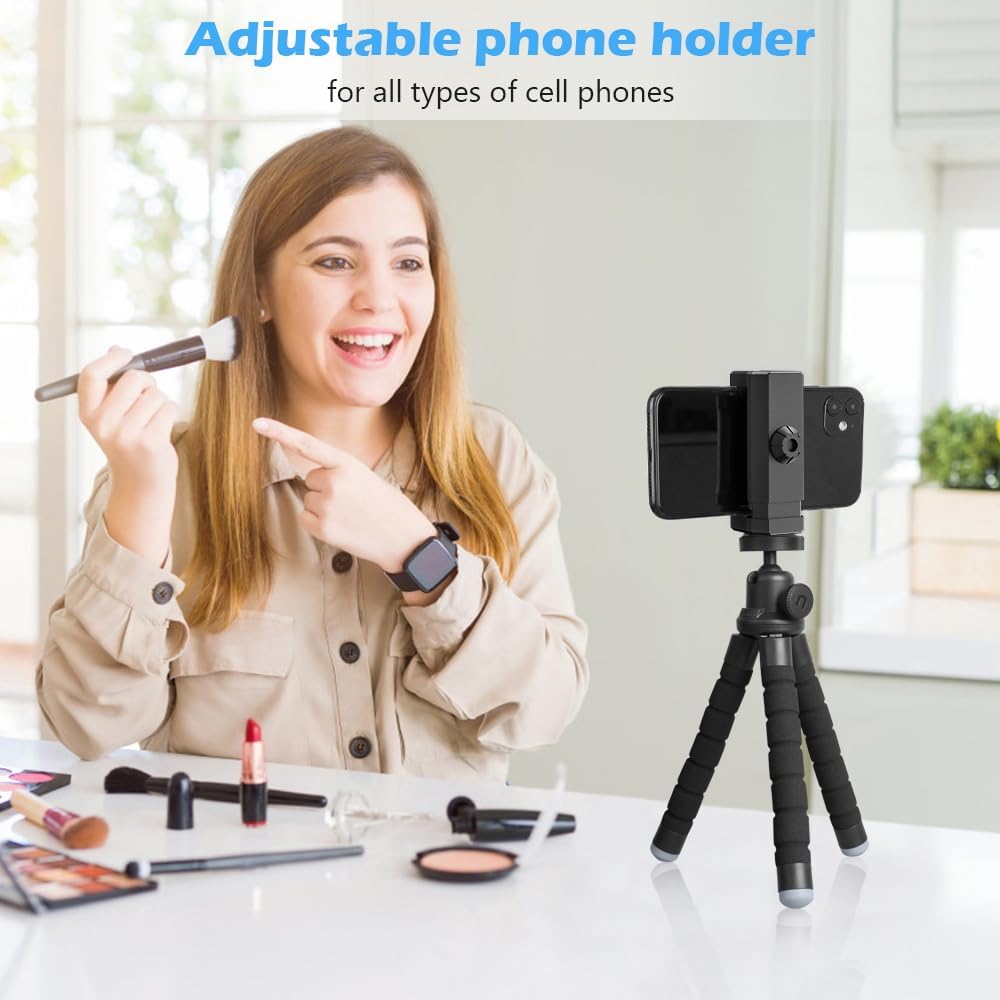 Ubeesize Phone Tripod, Portable and Flexible Tripods with Wireless Remote and Clip, Cell Phone Tripode Stand for Video Recording - Image 7