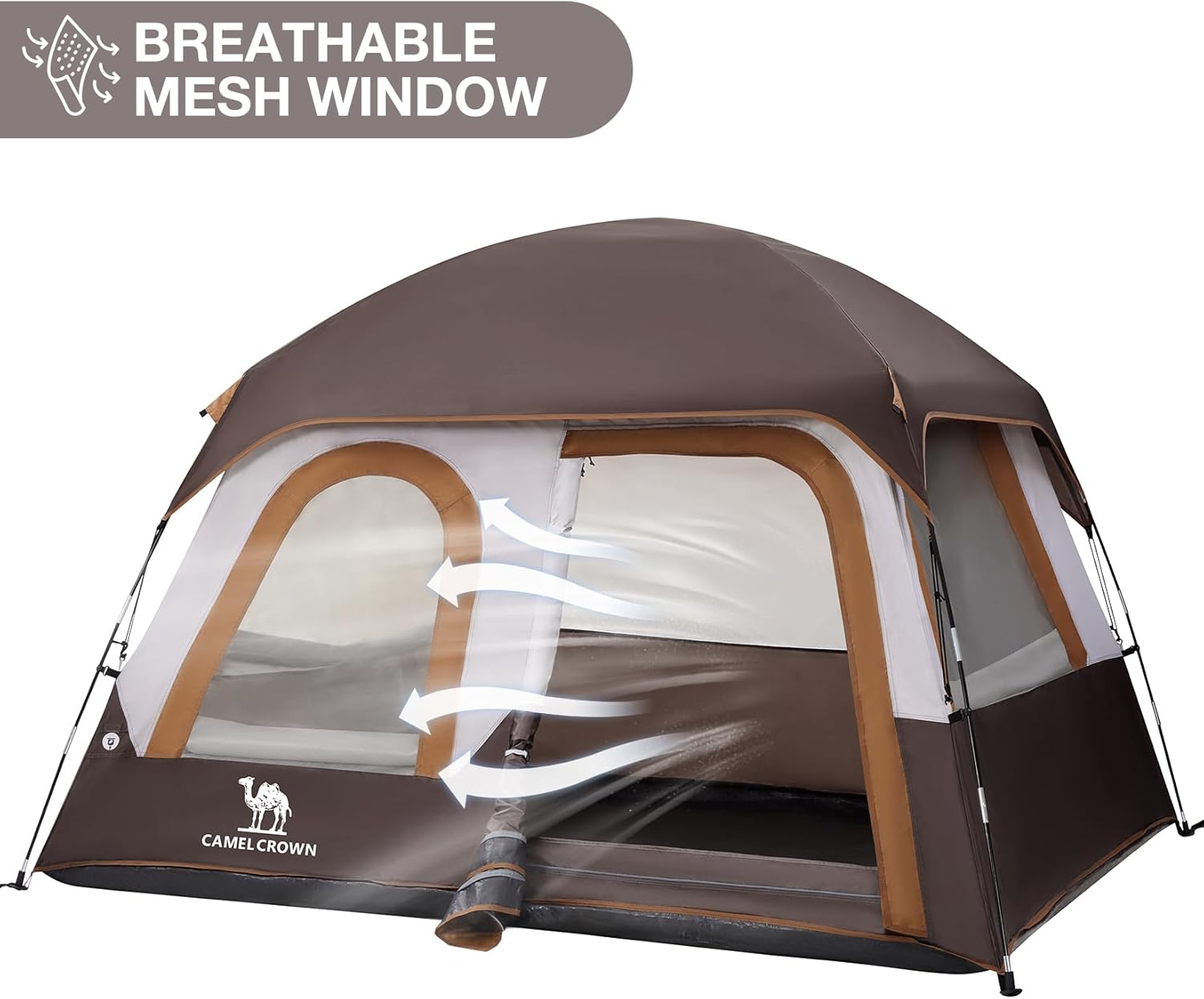 CAMEL CROWN 4/6 Person Tent Waterproof Lightweight Portable Backpacking Tent for Outdoor Camping Hiking - Image 3