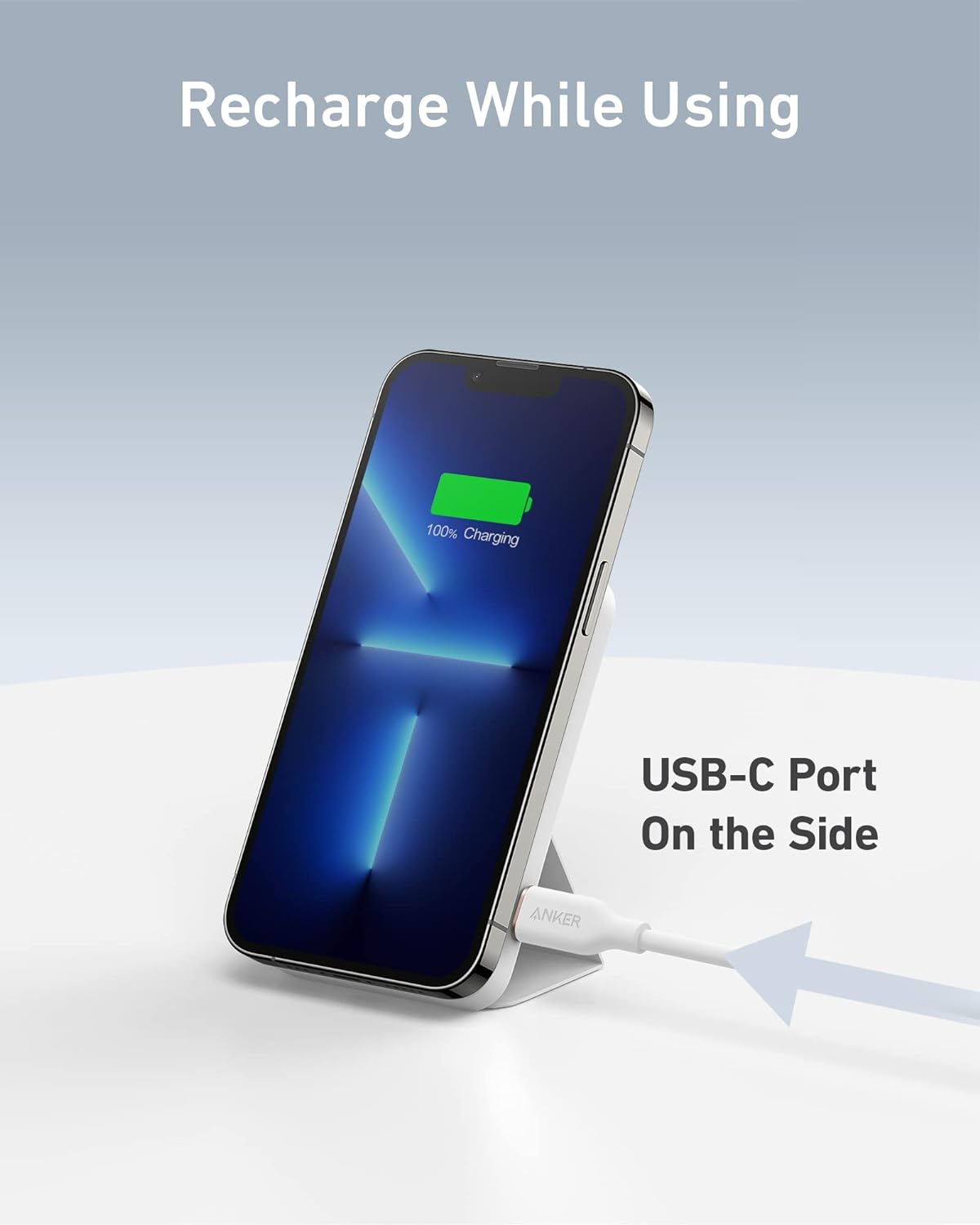 Anker 622 Magnetic Battery (MagGo), 5,000mAh Foldable Magnetic Wireless Portable Charger with Stand and USB-C Port (On The Side), Magsafe-Compatible for iPhone 16/15/14/13 Series - Image 7