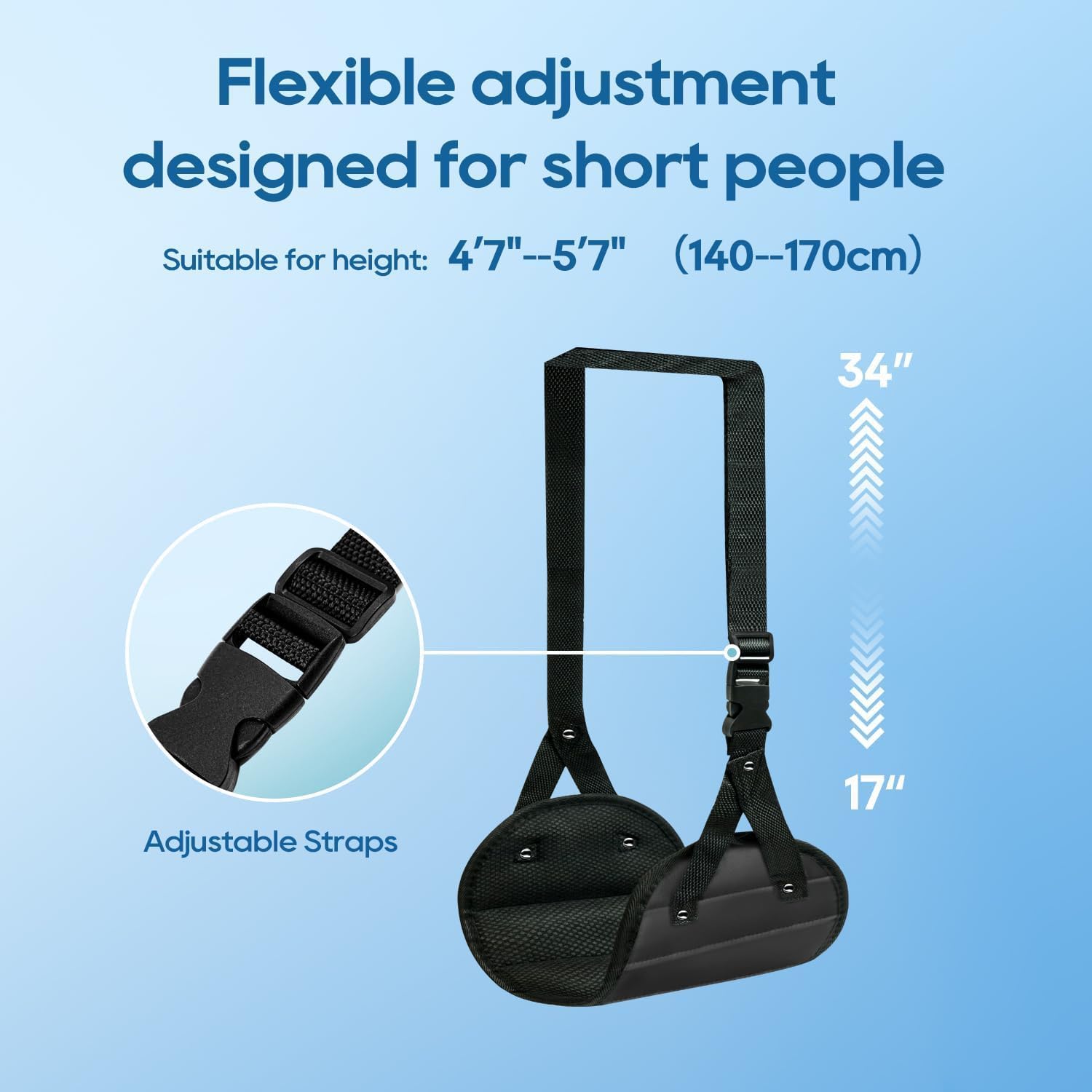 2-Pack Airplane Foot Hammock, Portable Leg Rest with Removable Cushion, Travel Essentials for Women and Men, Ergonomic Support for Car & Home - Image 7