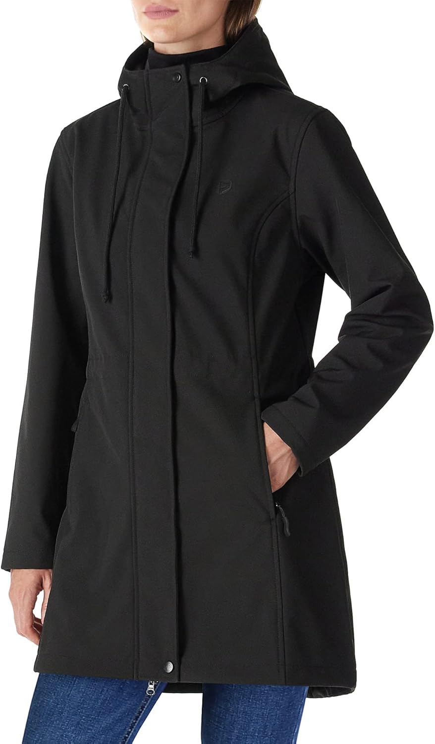 Outdoor Ventures Women's Lightweight Waterproof Fleece Lined Hooded Softshell Rain Jacket, Warm Windbreaker Long Coat - Image 2
