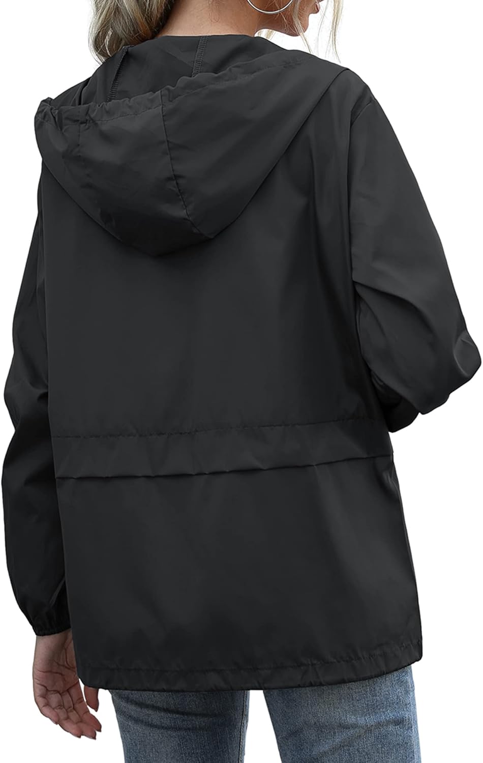 Women's Waterproof Raincoat Lightweight Rain Jacket Hooded Windbreaker with Pockets for Outdoor - Image 5