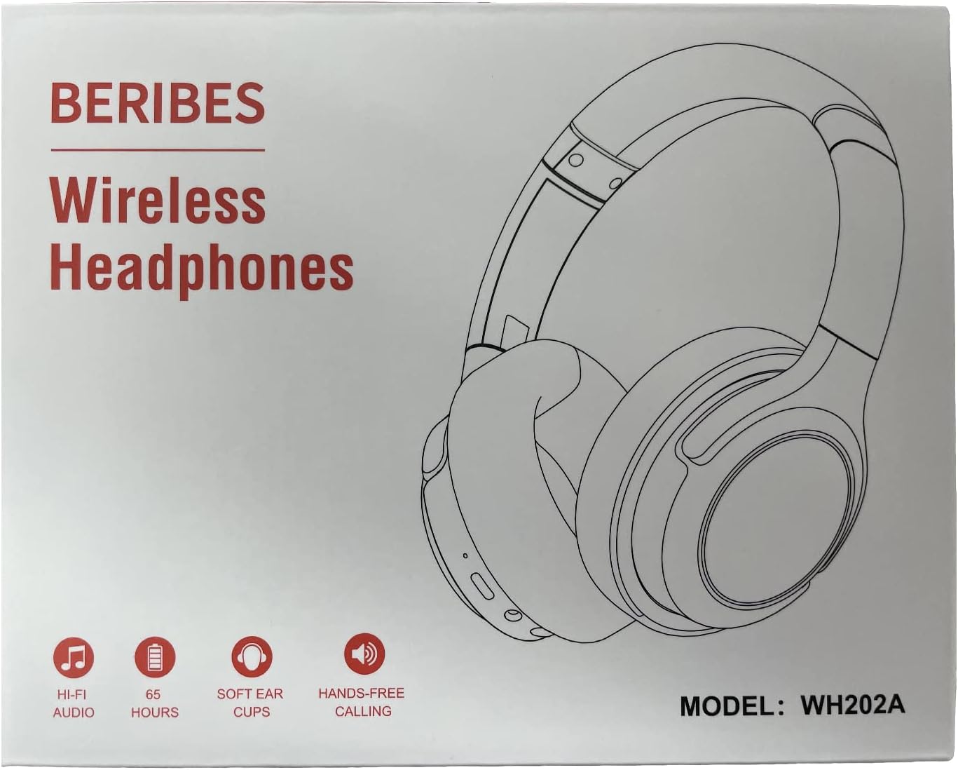 BERIBES Bluetooth Headphones Over Ear, 65H Playtime and 6 EQ Music Modes Wireless Headphones with Microphone, HiFi Stereo Foldable Lightweight Headset, Deep Bass for Home Office Cellphone PC Ect. - Image 10