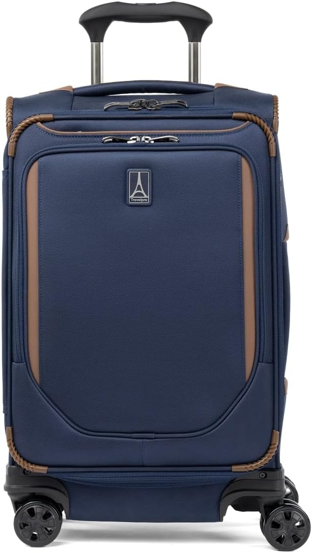 Travelpro Crew Classic Lightweight Softside Expandable Carry on Luggage, 8 Wheel Spinner Suitcase, Men and Women, Carry On 21-Inch, Patriot Blue - Image 2
