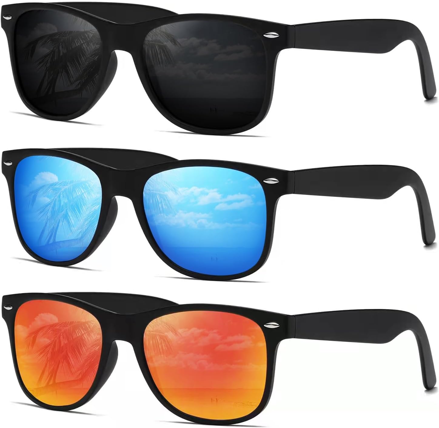 DEMIKOS Sunglasses Men Polarized Sunglasses for Mens Womens Retro Mirror Lens for Driving Fishing UV400 Protection - Image 2