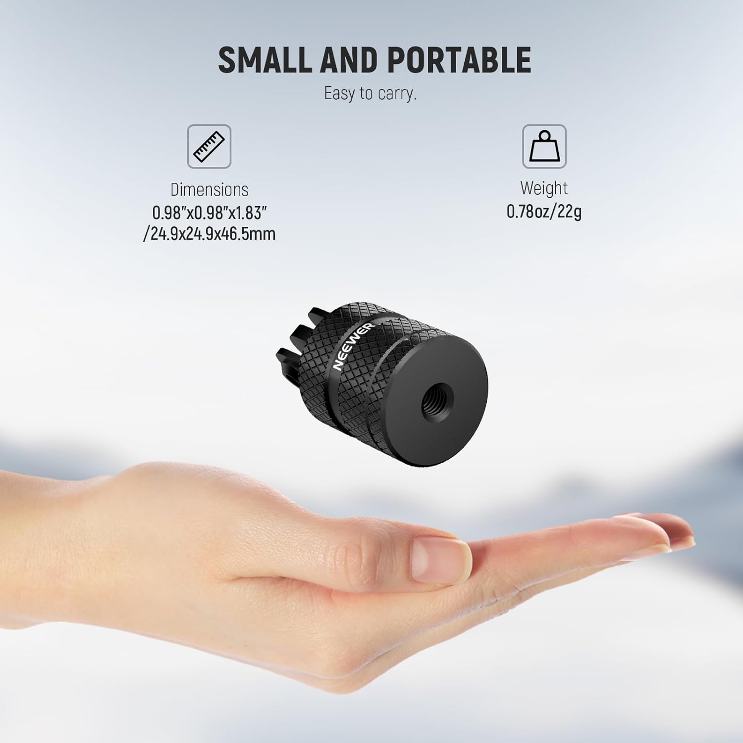 NEEWER Action Camera Tripod Mount Adapter Compatible with GoPro Hero 13 Go Pro 12 11 10 9 Black DJI Osmo Action 5 Pro 4 3, 360° Swivel 1/4"-20 to 3 Prong Mount for Standard 1/4 Accessories, GP-89 - Image 5