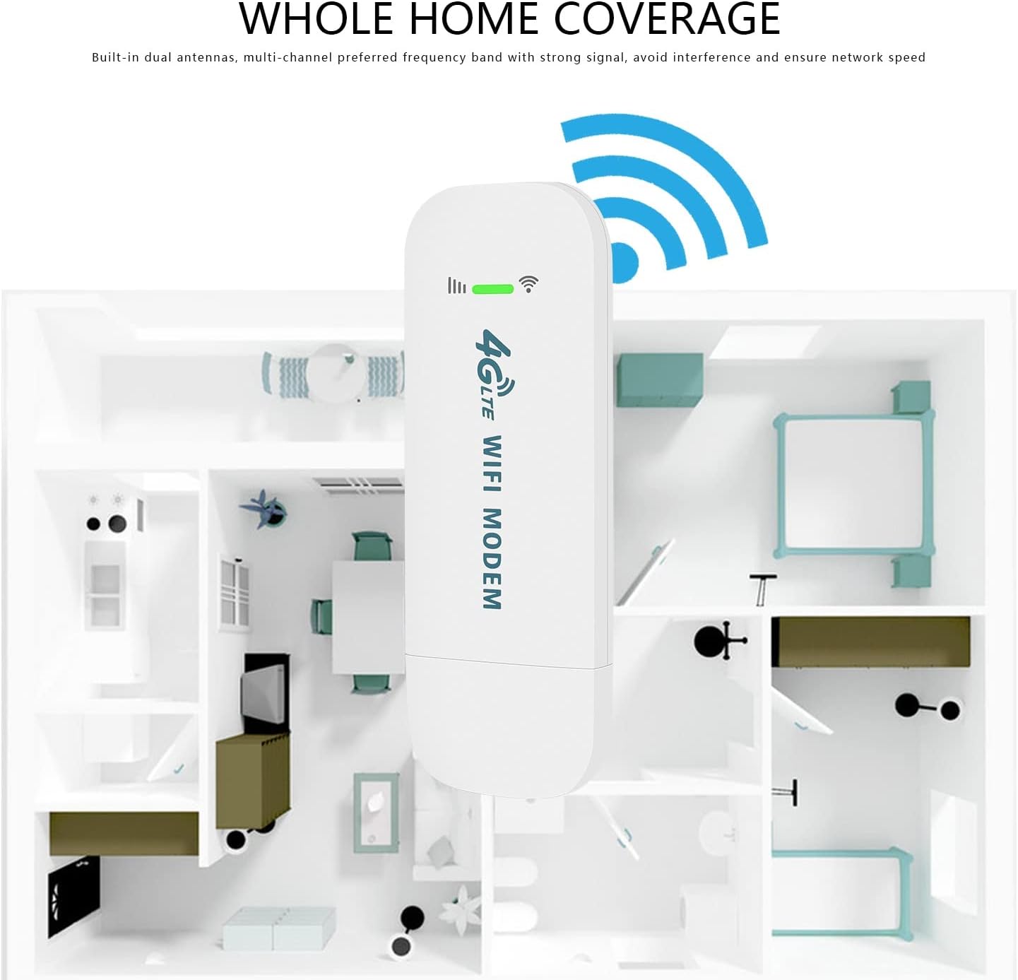 Portable Sim Hotspot 150Mbps 4G WiFi Dongle Unlocked Mobile WiFi Hotspot Wireless Network Hotspot Device LTE Modem Router Pocket Portable WiFi Hotspot for Travel Long Distance - Image 4