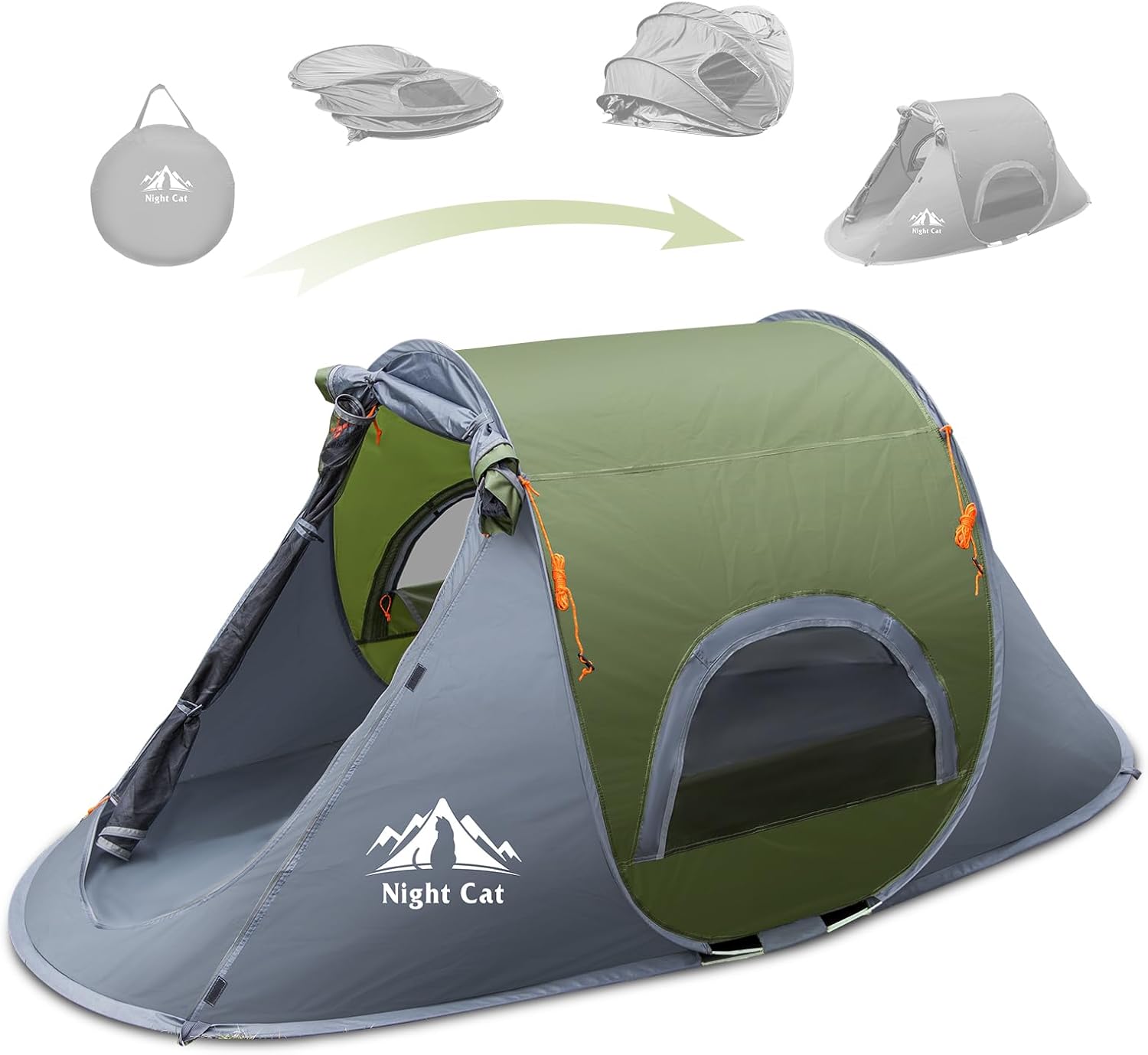 Night Cat Pop-up Camping Tent: 1 Person Tent Waterproof Instant Easy Setup Outdoor Tent - Image 2