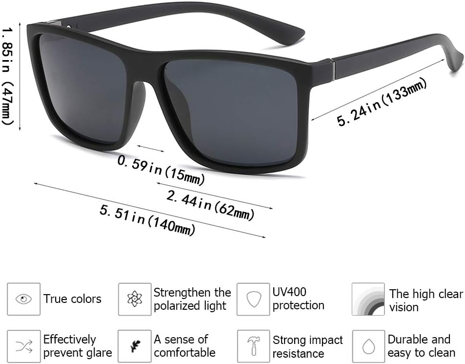 Polarized Sunglasses for Men Driving Mens Sunglasses Rectangular Vintage Sun Glasses for Men/Women - Image 4