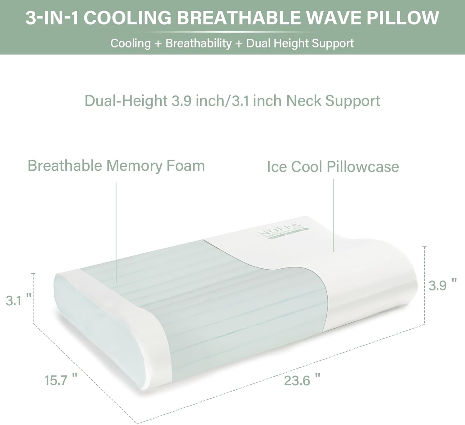 Cervical Neck Pillow for Neck Pain Relief, Contour Memory Foam Pillows, Cooling Ergonomic Pillows for Sleeping Side, Back & Stomach Sleepers, Breathable Bed Pillows Neck Support, Extra Soft - Image 4