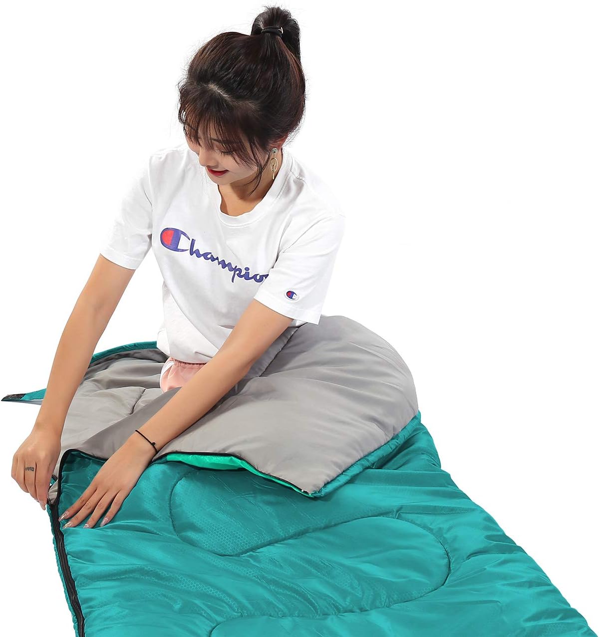 SWTMERRY Sleeping Bag 3 Seasons (Summer, Spring, Fall) Warm & Cool Weather - Lightweight,Waterproof Indoor & Outdoor Use for Kids, Teens & Adults for Hiking and Camping - Image 6