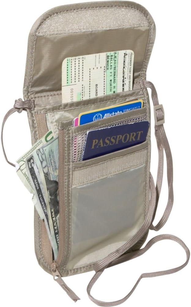 eagle creek TRAVEL GEAR Undercover Neck Wallet Deluxe, Khaki, One Size - Image 3