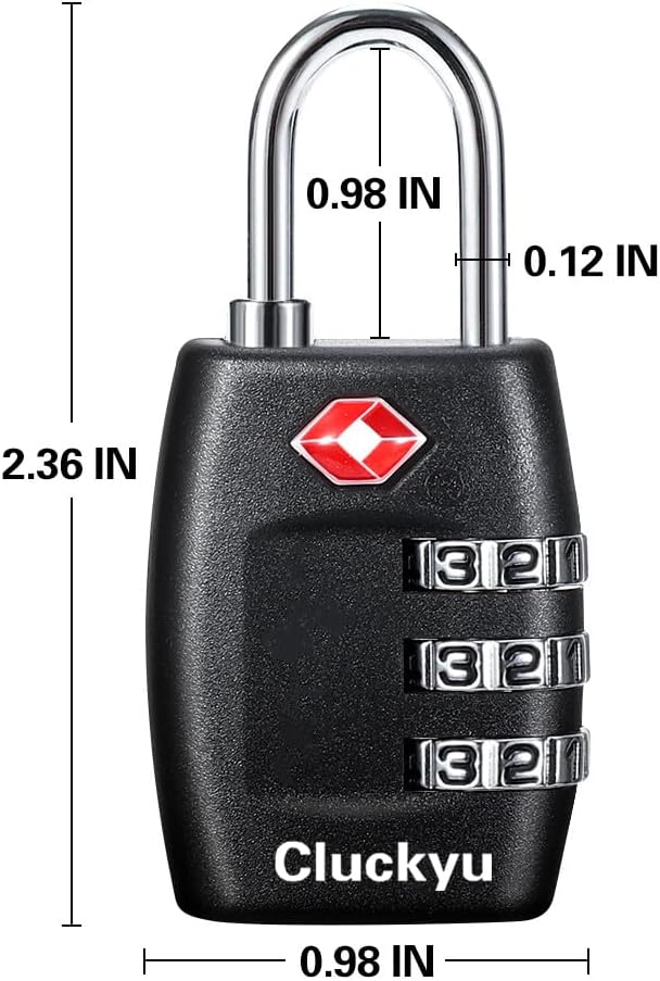 TSA Luggage Locks (4Pack) - 3 Digit Combination Padlocks - Approved Travel Lock for Suitcases & Baggage (Black) - Image 7