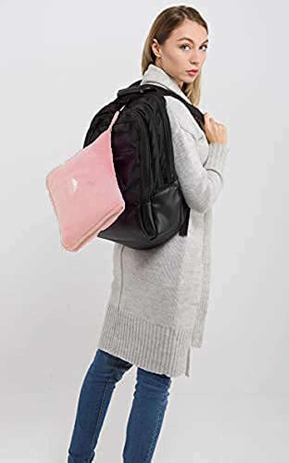 BlueHills Premium Soft Travel Blanket Pillow Airplane Blanket in Soft Bag case with Hand Luggage Belt and Carabiner Compact Pack Large Cozy Portable for Plane Car Train Transit Light Pink T020 - Image 8