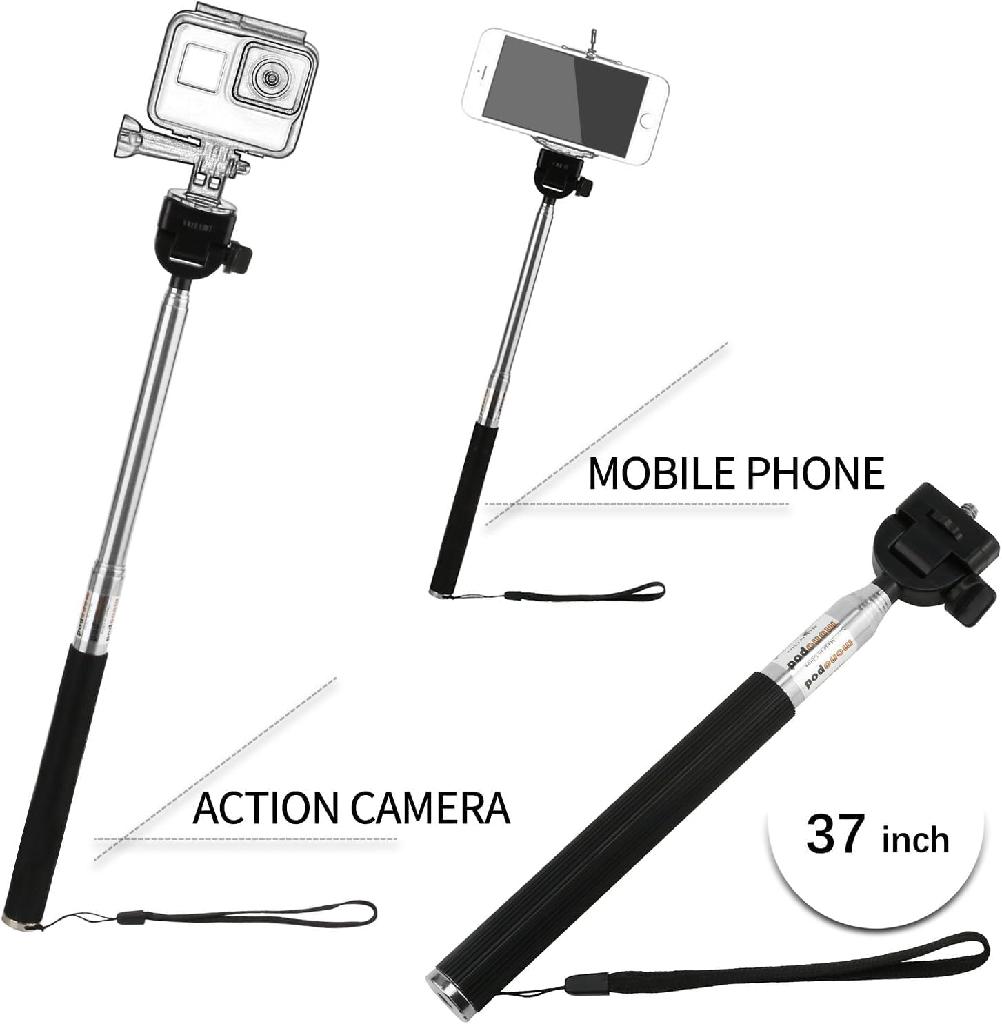 SHOOT 10-in-1 Accessory Kit for GoPro Accessories,Action Camera Accessories for GoPro Hero13 12 11 10 9 8 7 6 5 4 3+ 3 Hero Session 5 Black AKASO EK7000 Apeman SJ4000 5000 6000 DBPOWER AKASO - Image 6