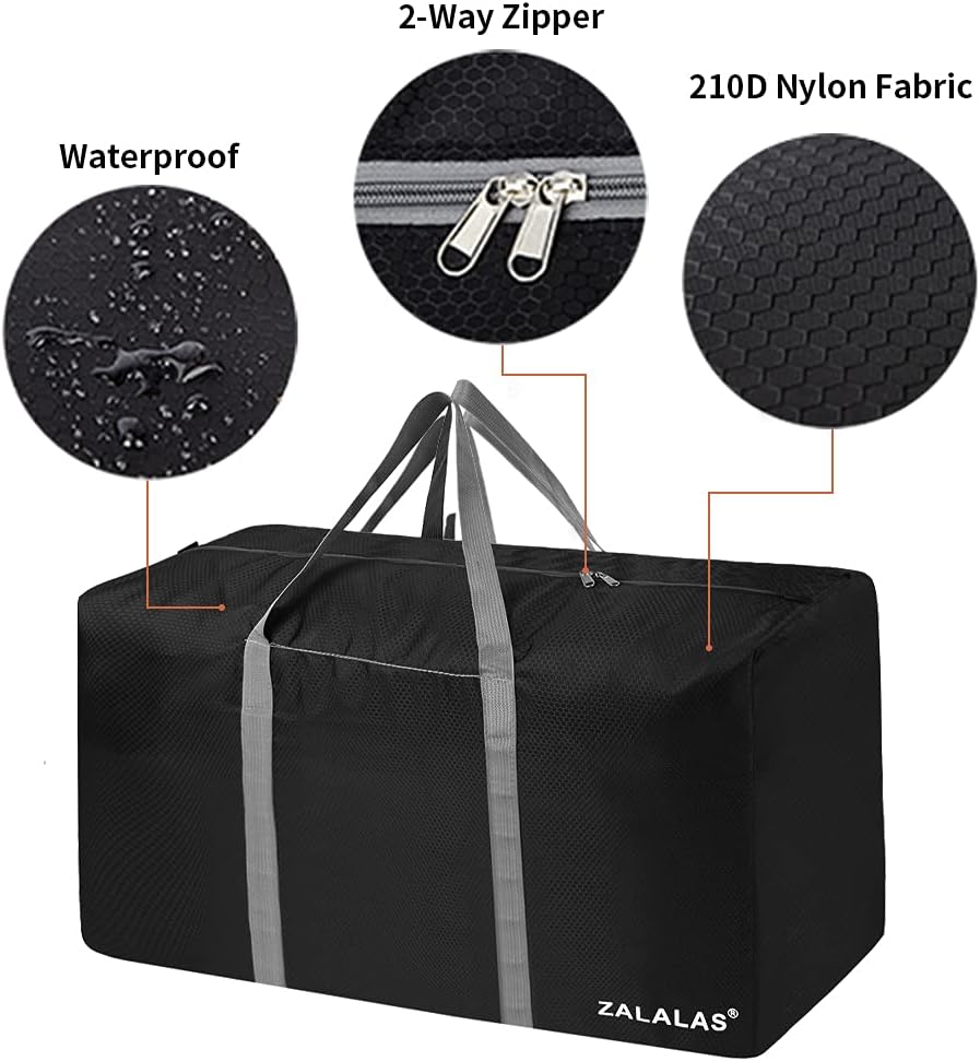 Travel Duffle Bag,96L Extra Large Duffel Bag Lightweight,Waterproof Duffle Bag for Men Women,Black - Image 5