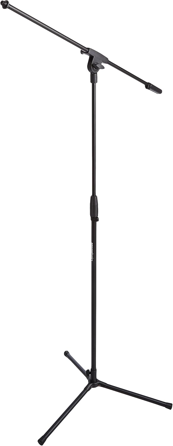Amazon Basics Adjustable Boom Arm Height Microphone Stand with Tripod Base, Up to 85.75 Inches - Black - Image 2