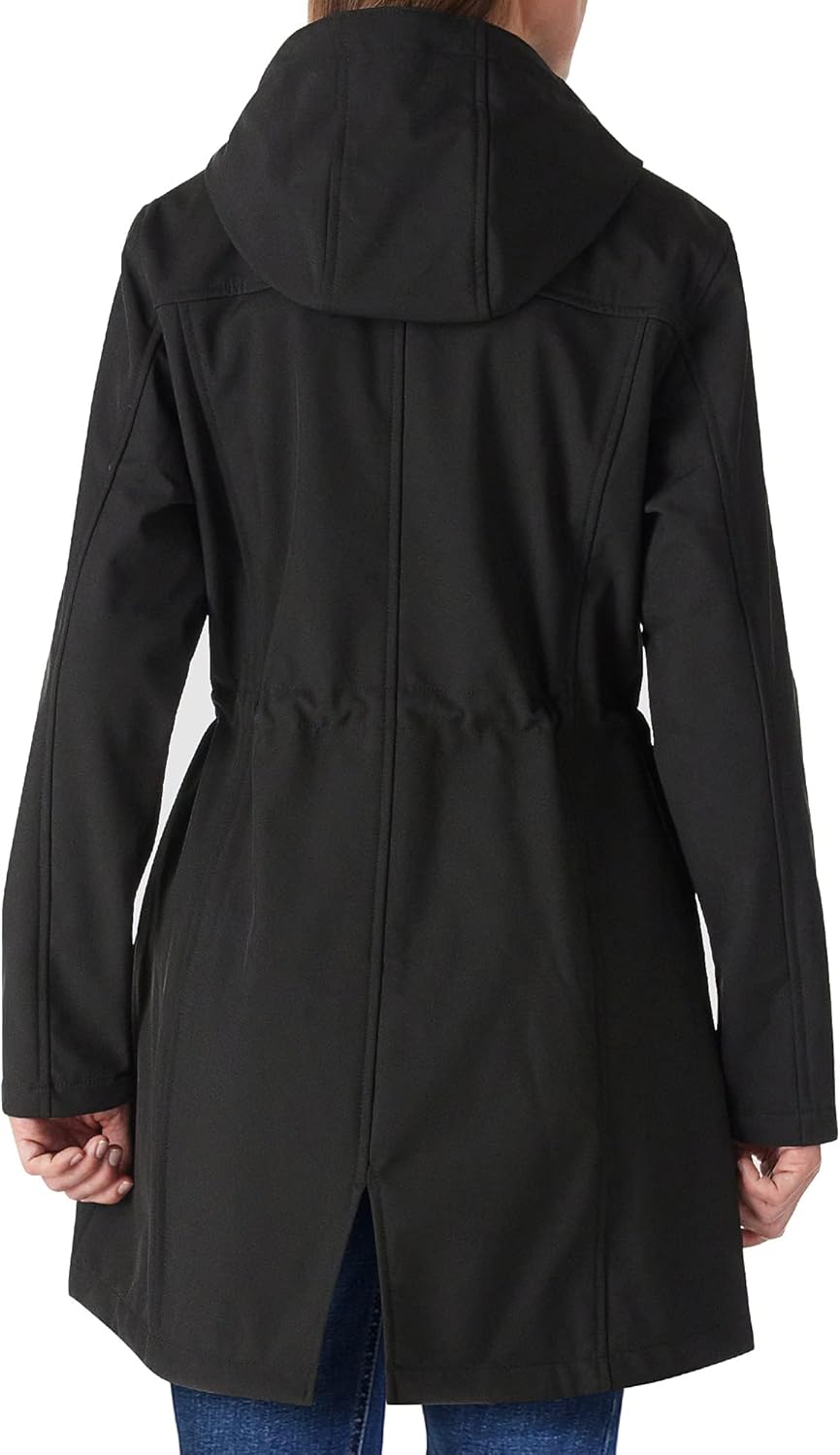 Outdoor Ventures Women's Lightweight Waterproof Fleece Lined Hooded Softshell Rain Jacket, Warm Windbreaker Long Coat - Image 3