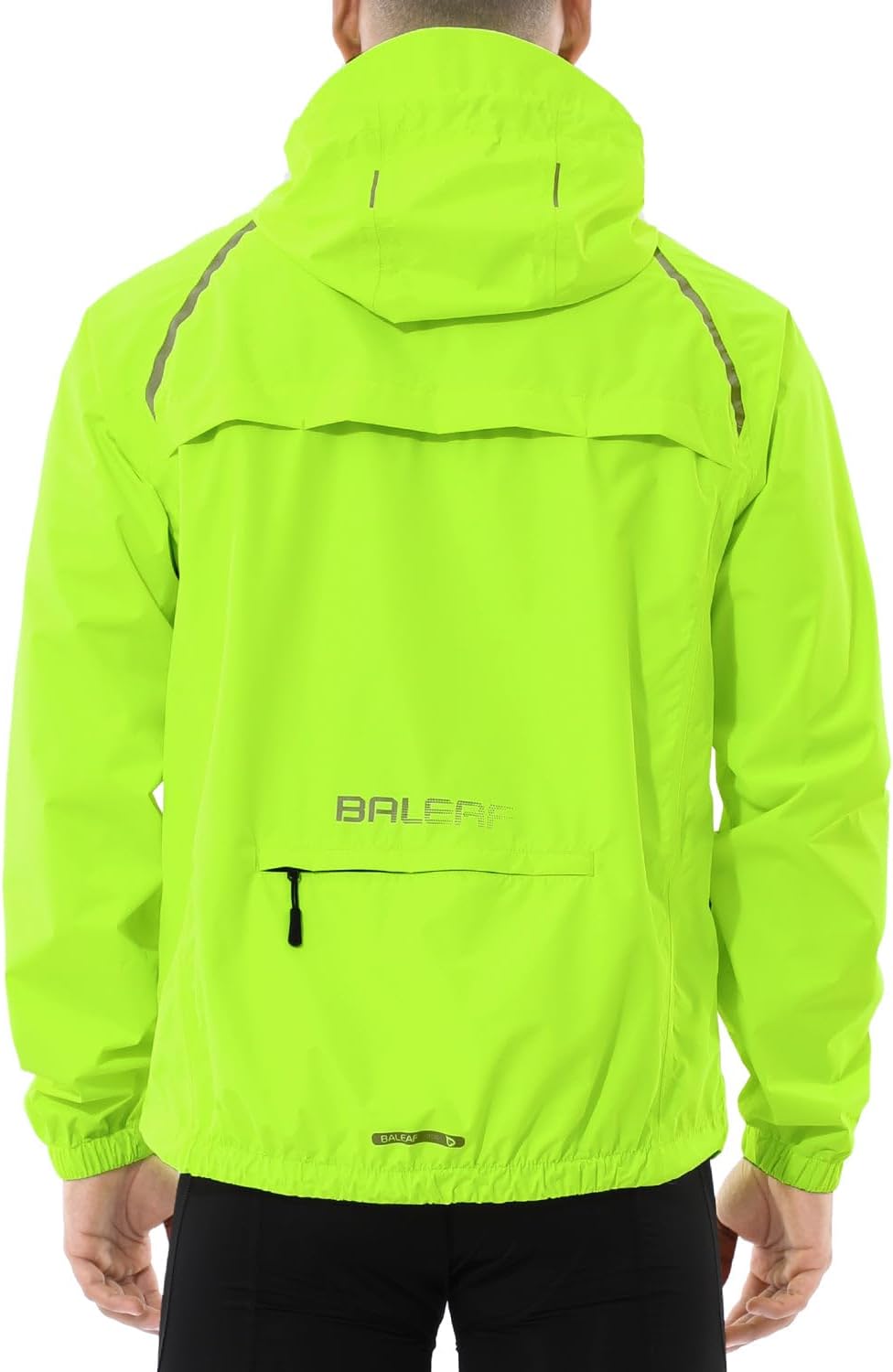 baleaf Men's Rain Jacket Waterproof Windbreaker Raincoat Running Cycling Hiking Gear Hood Lightweight Reflective Packable - Image 2
