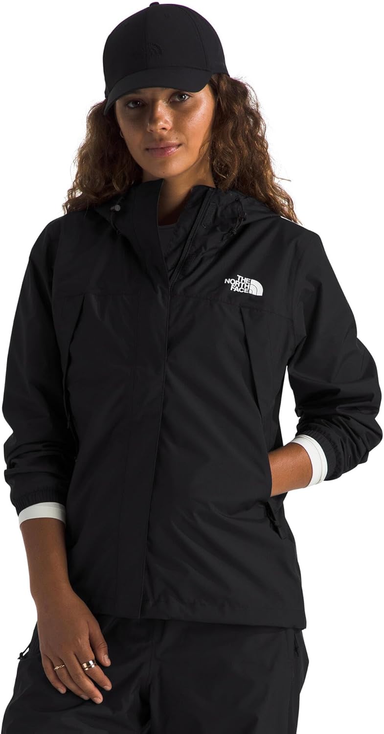 The North Face Women's Antora Jacket (Standard & Plus Size) | Waterproof & Windproof Rain Coat, Secure Zip Hand Pockets, Adjustable Hood & Hem, TNF Black, Medium - Image 2