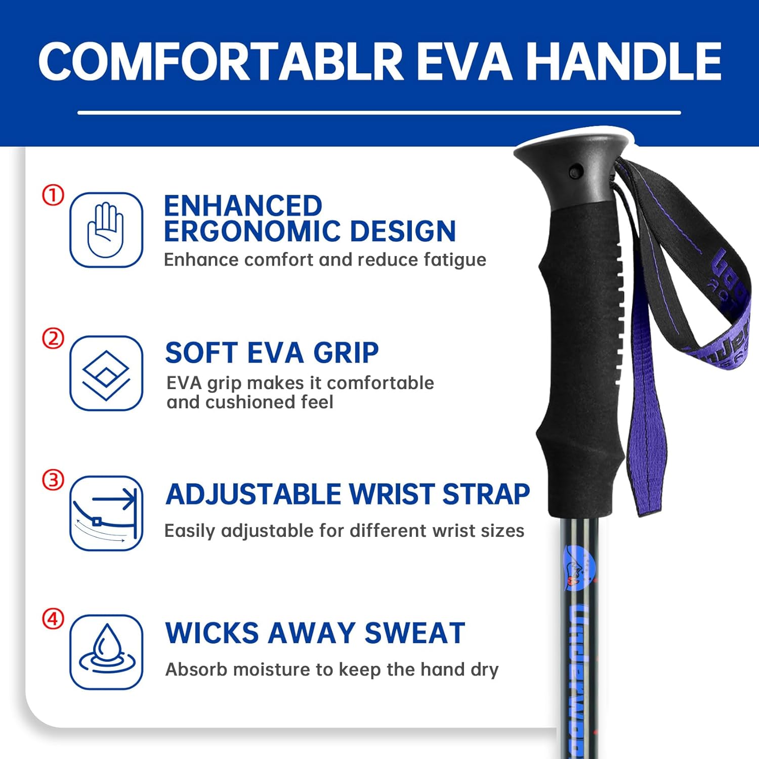 Collapsible Trekking Poles for Hiking 2 Pack - Adjustable Aluminum Hiking Poles, Lightweight Walking Sticks for Women, Men, Seniors, Kids, Trekking Sticks for Backpacking by Underwood Aggregator - Image 6