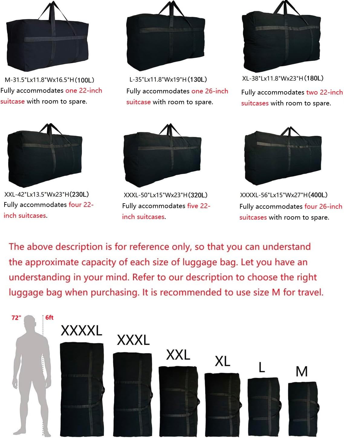 Extra Large Storage Duffle Bag with Zippers and Handles, Big Foldable Duffle Bag for Travel - Image 3