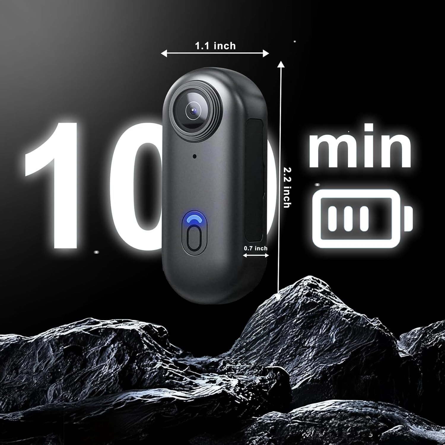 4K Thumb Action Camera | 128G Sports Camera for POV Photoshooting: Waterproof Sports Camera The Size of a Thumb Suitable for Running Cycling Swimming Hiking Adventure Etc (Black) - Image 6