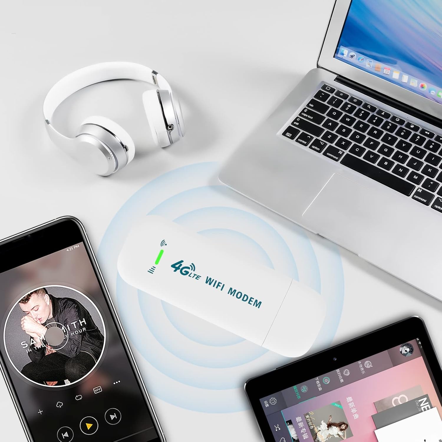Portable Sim Hotspot 150Mbps 4G WiFi Dongle Unlocked Mobile WiFi Hotspot Wireless Network Hotspot Device LTE Modem Router Pocket Portable WiFi Hotspot for Travel Long Distance - Image 5