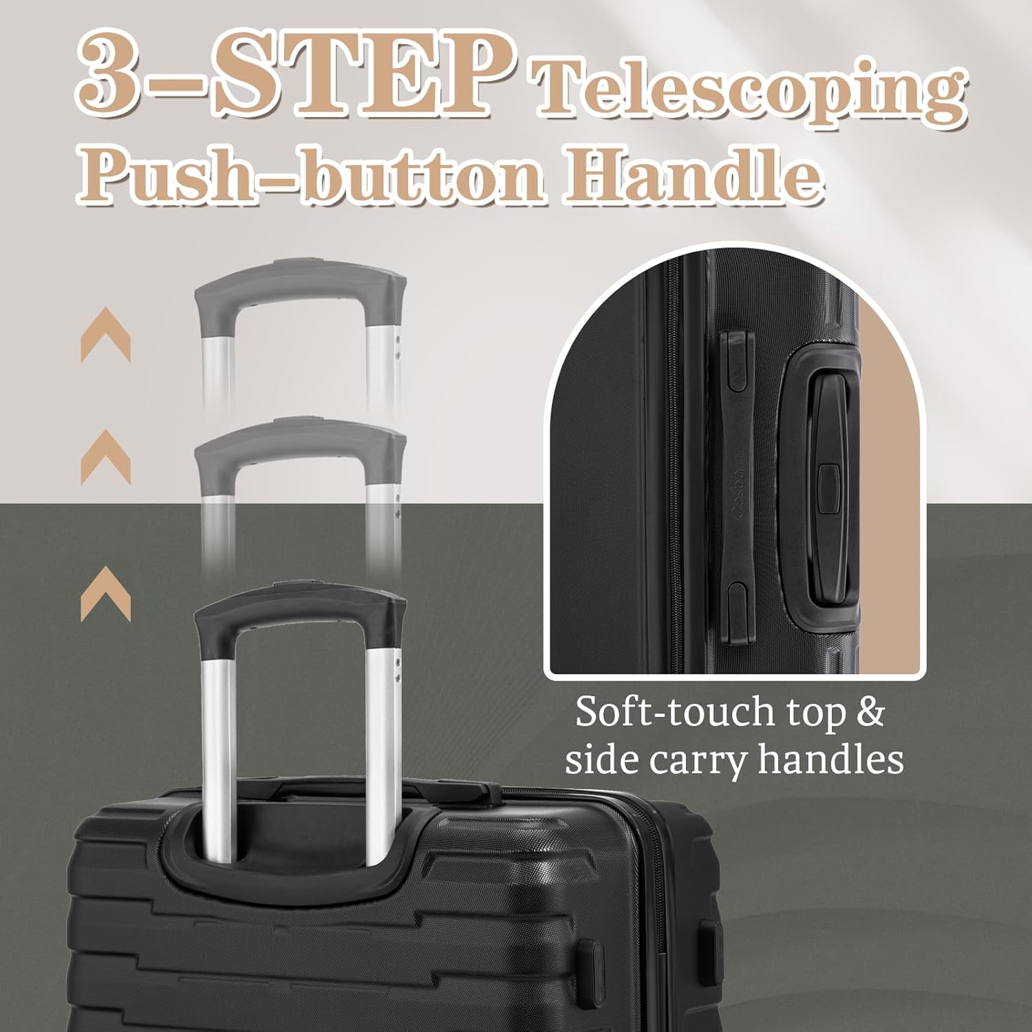 Luggage Sets 5 Piece Suitcases with Wheels, Suitcase Set ABS Hard Case Luggage with Spinner Wheels Durable Travel Luggage - Image 4