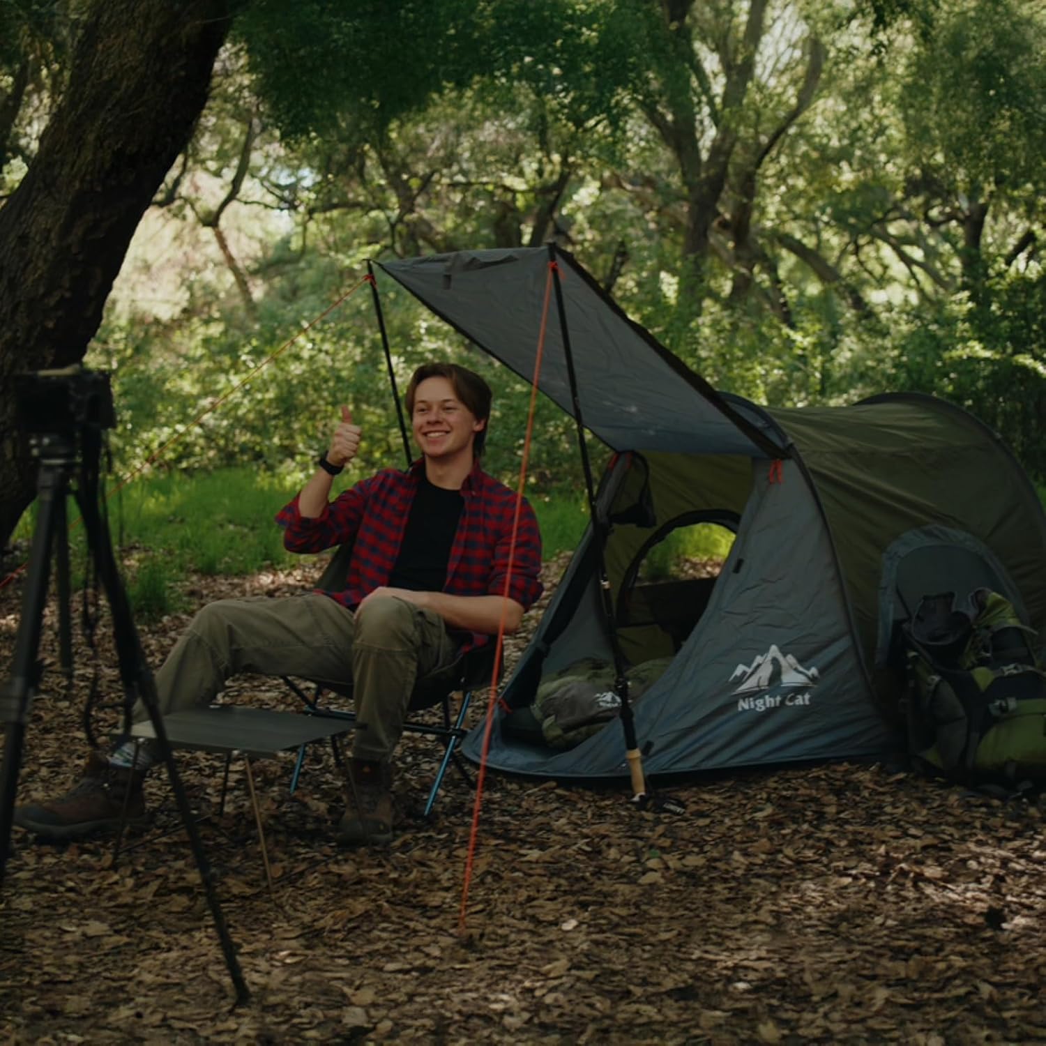 Night Cat Pop-up Camping Tent: 1 Person Tent Waterproof Instant Easy Setup Outdoor Tent - Image 7