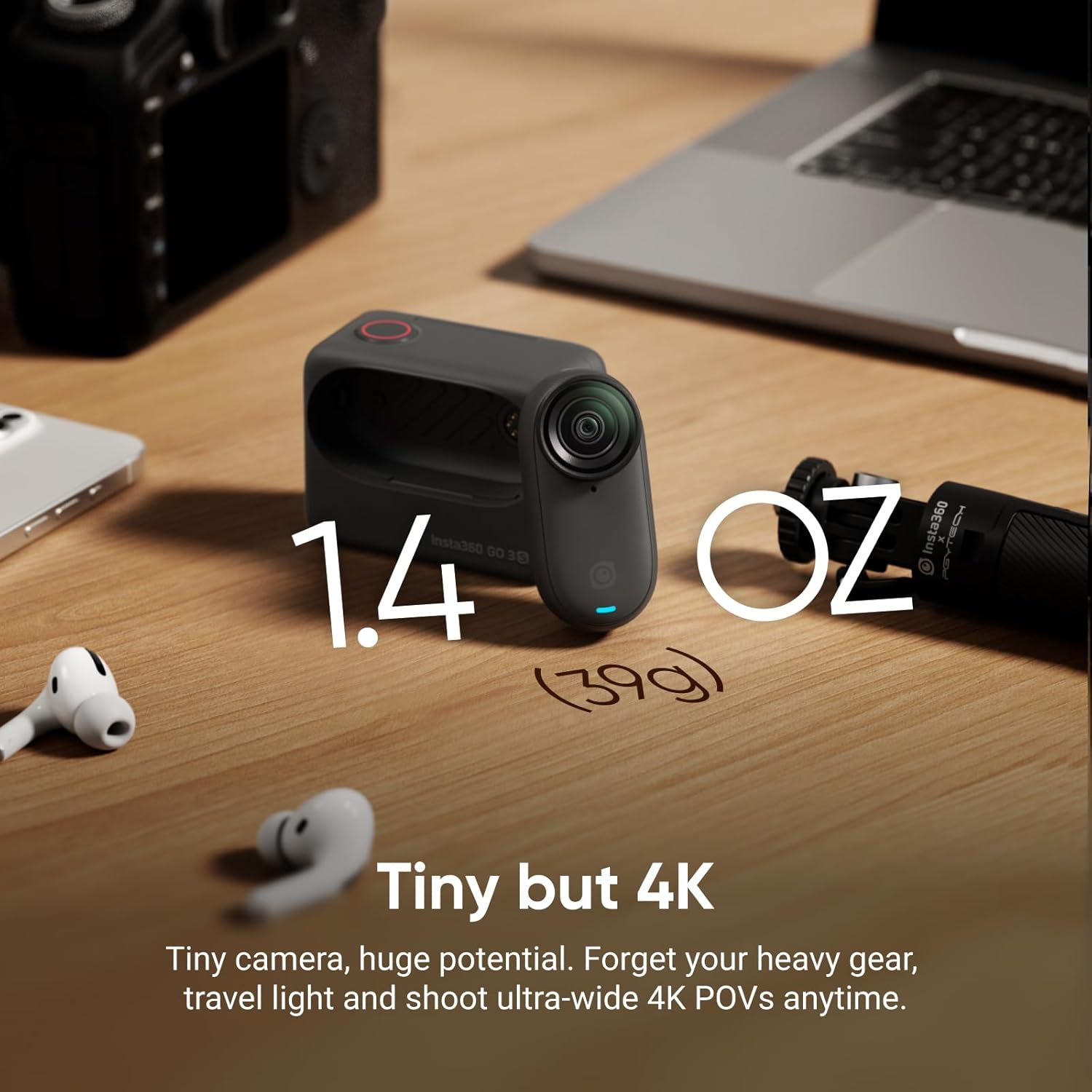 Insta360 GO 3S - 128 GB Black 4K Tiny Portable Vlogging Camera, Hands-Free POVs, Mount Anywhere, Stabilization, 140 Min Battery Life, 10m Waterproof, Pet POV - Image 3