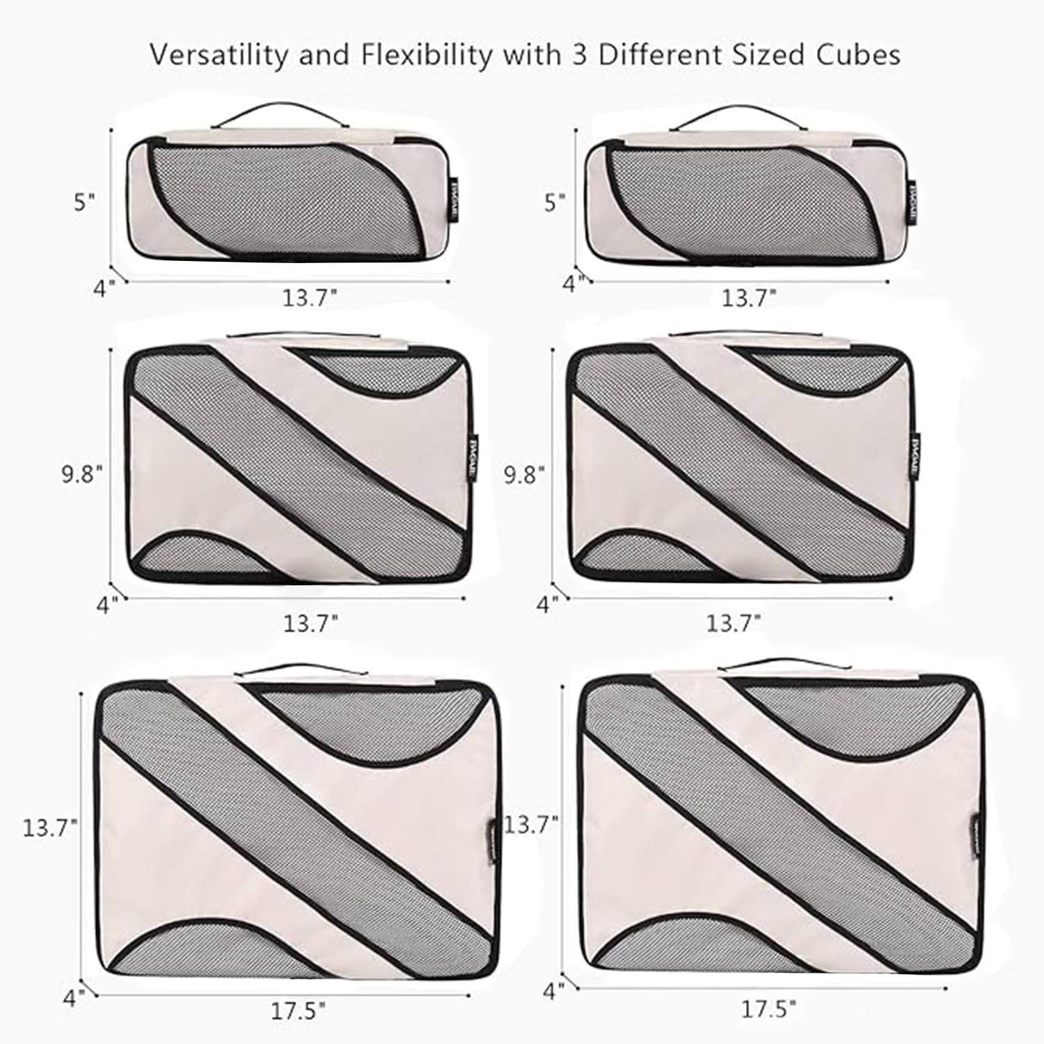 BAGAIL 6 Set Packing Cubes,Travel Luggage Packing Organizers - Image 3