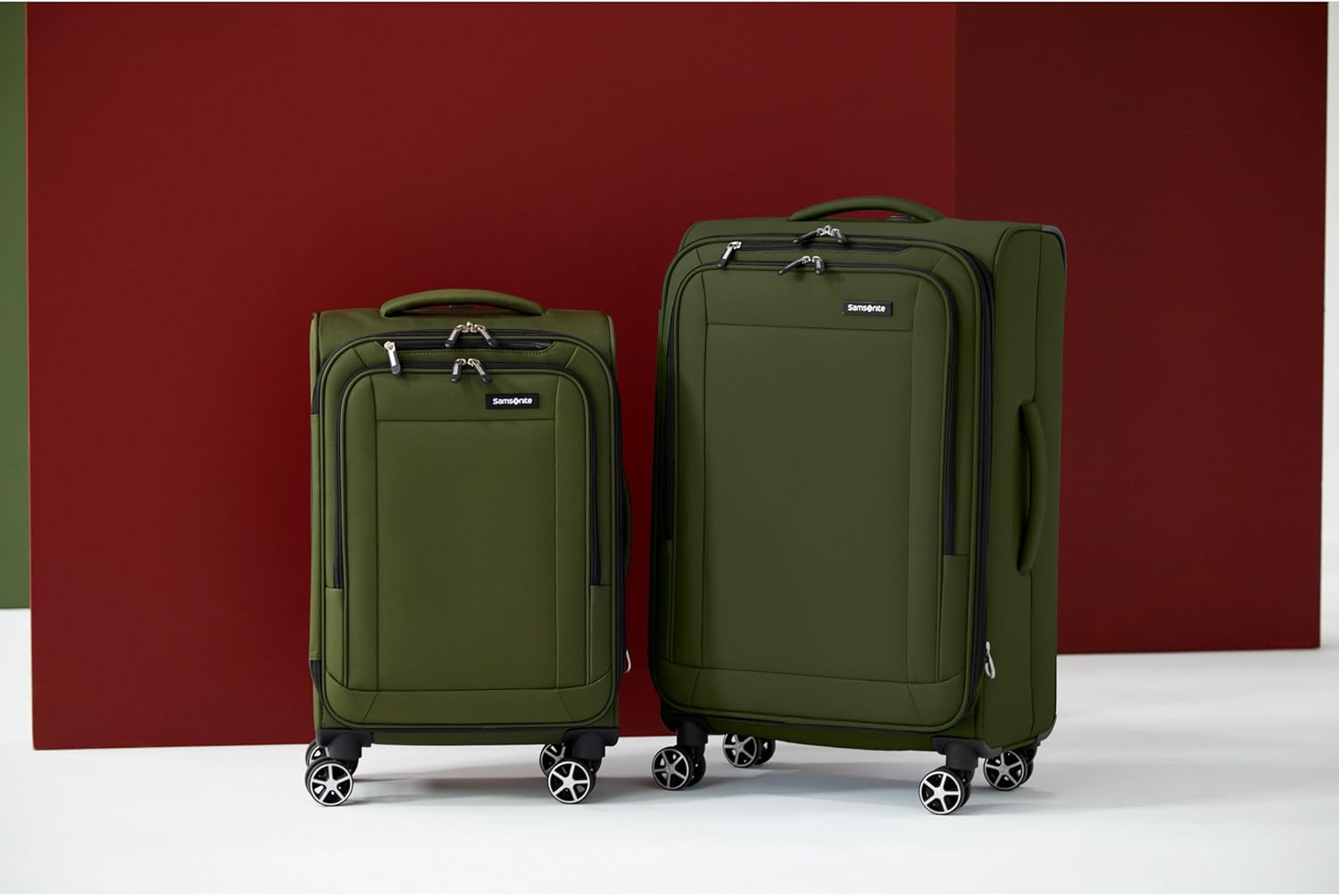 Samsonite Saire LTE Softside Expandable Luggage with Spinner Wheels, Olive Green, 2-Piece Set (Carry-on/Medium) - Image 5